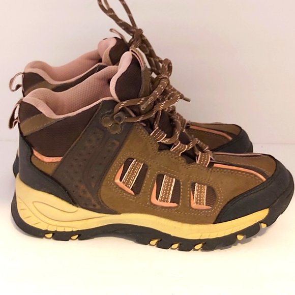 SPORTEK | Girls Hiking Boots Black Brown Pink - Picture 1 of 7
